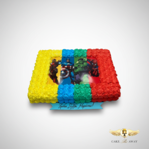 Marvel Superhero Themed Birthday Cake