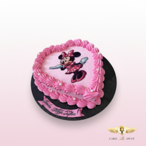 Minnie Mouse Heart-Shaped Cake