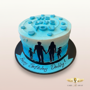 Happy Birthday Daddy Blue Cake