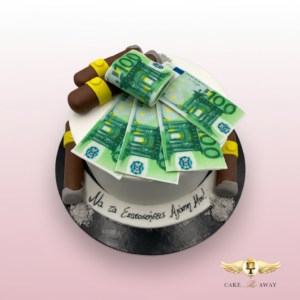 Cigar and Euro Money Cake