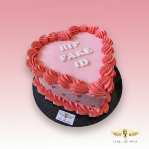 RIP Fake ID Heart Cake