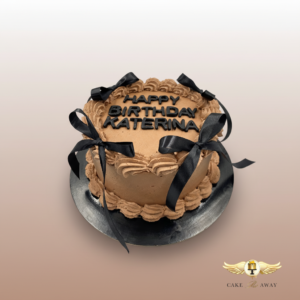 Chocolate Ribbon Birthday Cake