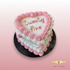 Pink Heart Twenty Fine Cake