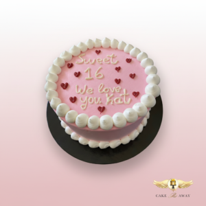 Sweet Sixteen Pink Heart Cake