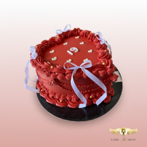 Red Heart 19th Birthday Cake