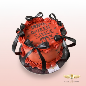 Red Drama Queen Birthday Cake