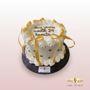 Golden Ribbon Celebration Cake
