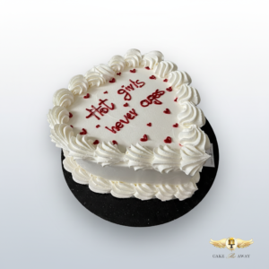 White Heart-Shaped Celebration Cake