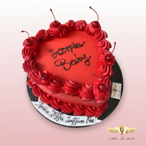 Scorpio Baby Heart Cherry Cake