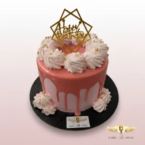 Pink Drip Birthday Cake