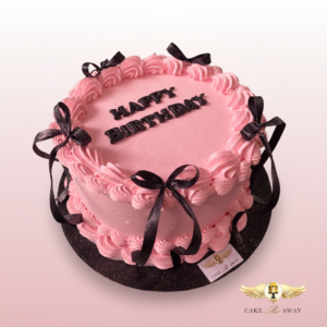 Pink Ribbon Birthday Cake
