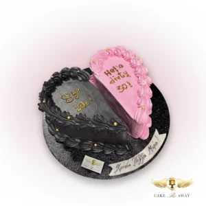 Pink & Black 30th Birthday Cake