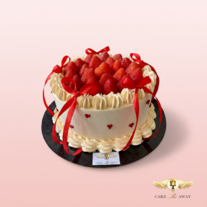 Strawberry Cream Ribbon Cake