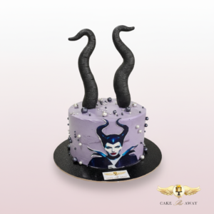 Maleficent Horns Purple Birthday Cake