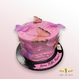 Pink Butterfly Celebration Cake