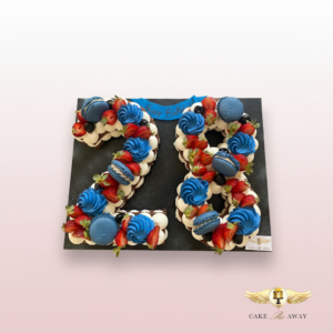 Number Cake 28 with Macarons